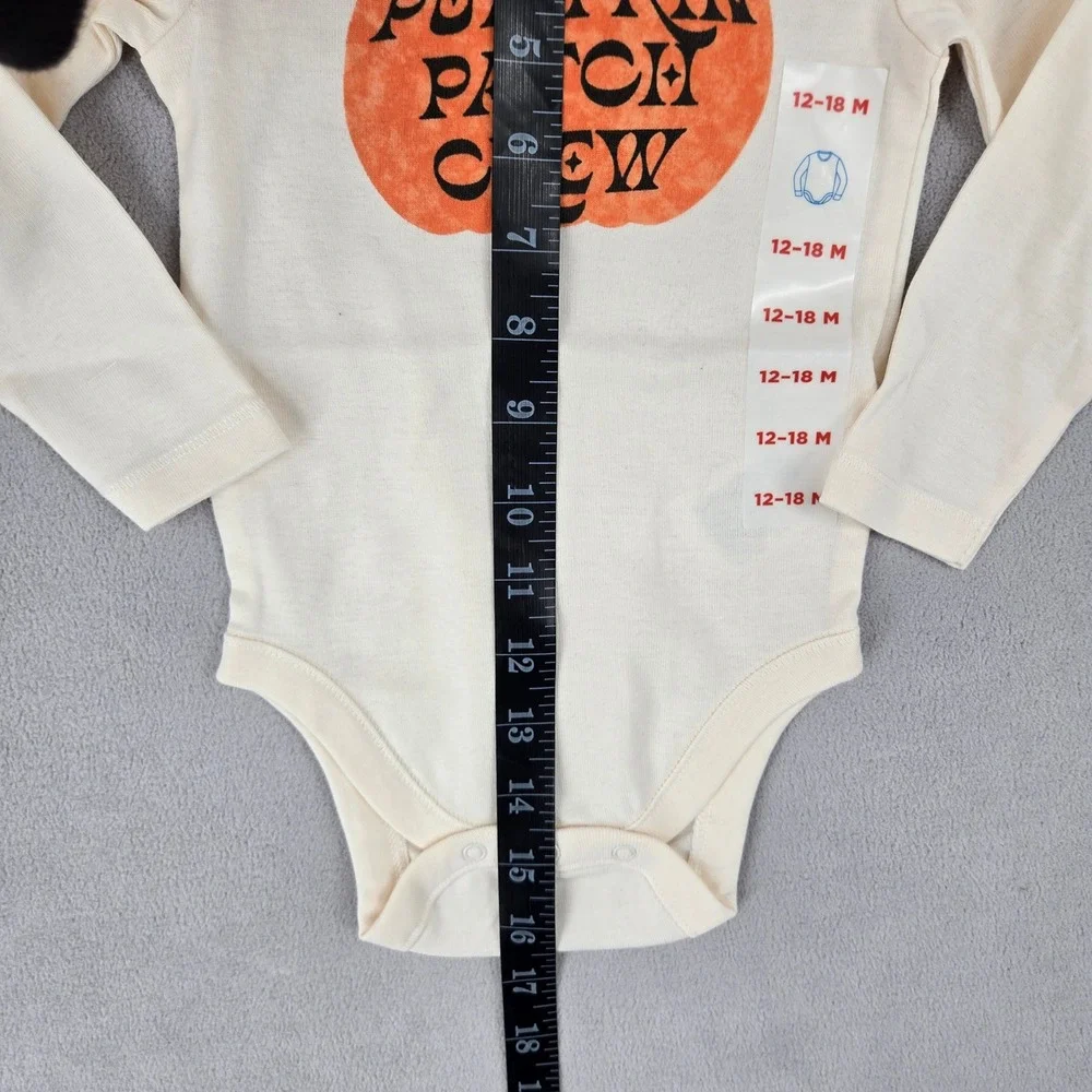 Old Navy NWT 12-18M Pumpkin Bodysuit Set Baby Fall Halloween Graphic 2PK